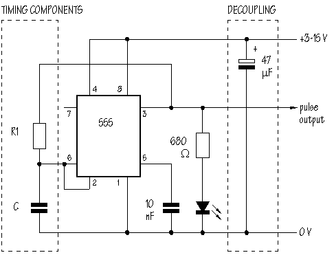 minimum component astable