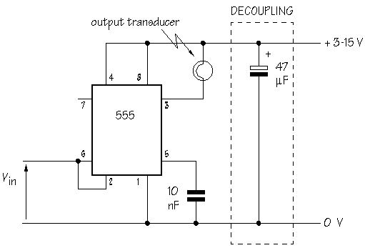 555 as a transducer driver