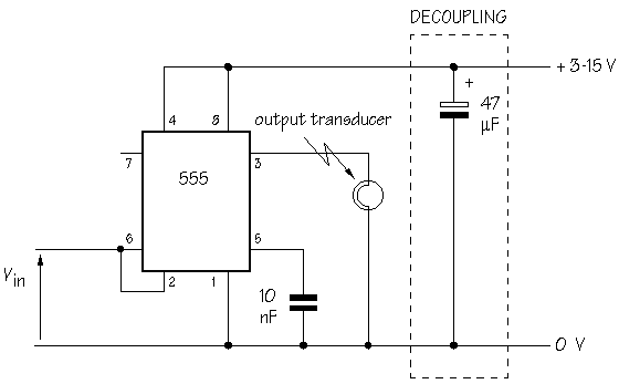 555 as a transducer driver